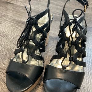 GUESS Strappy Wedges in Black